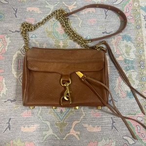 Rebecca minkoff brown leather crossbody purse
